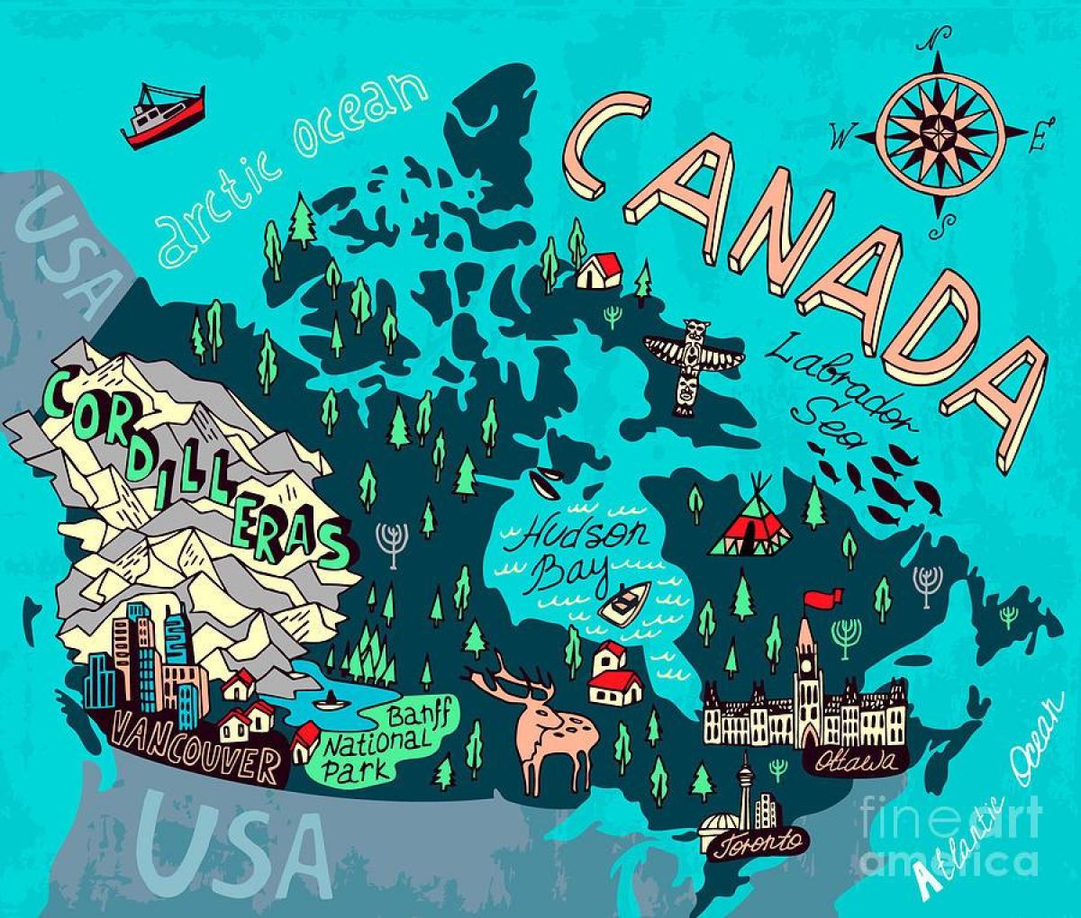 Canada toeristische attracties kaart