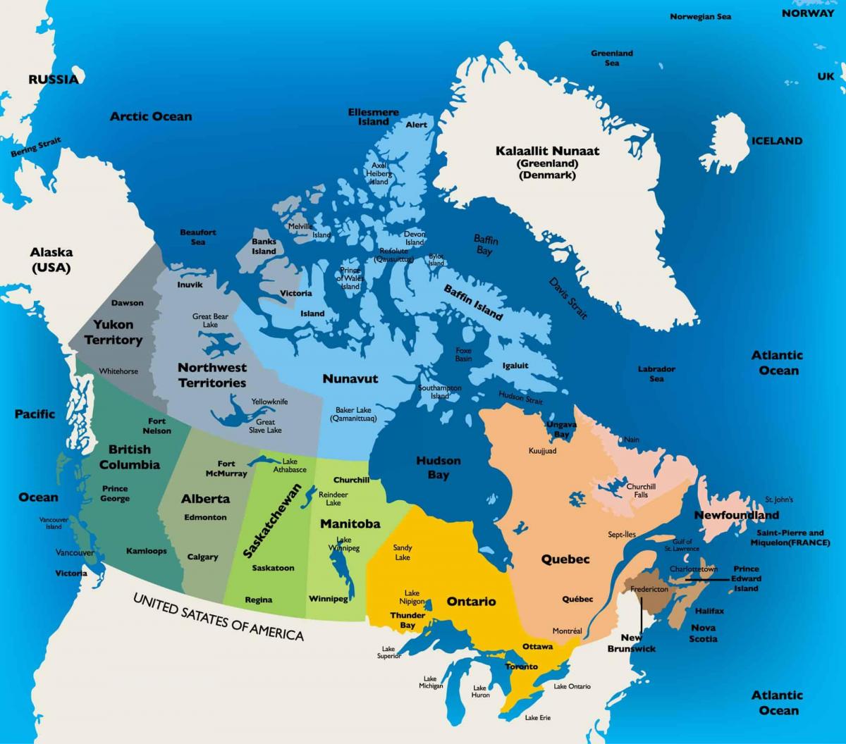 Canadese administratieve kaart